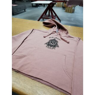 Girls - Cropped Hoodie- Life Is Equal/Dusty Pink