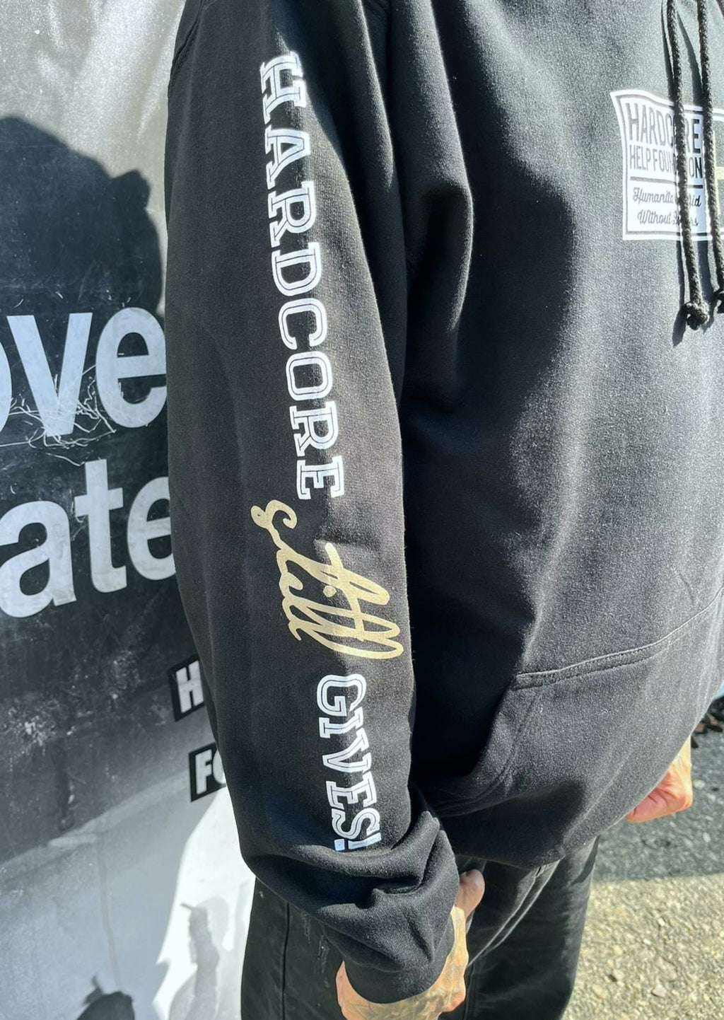 Hardcore Still Gives College Hoodie black