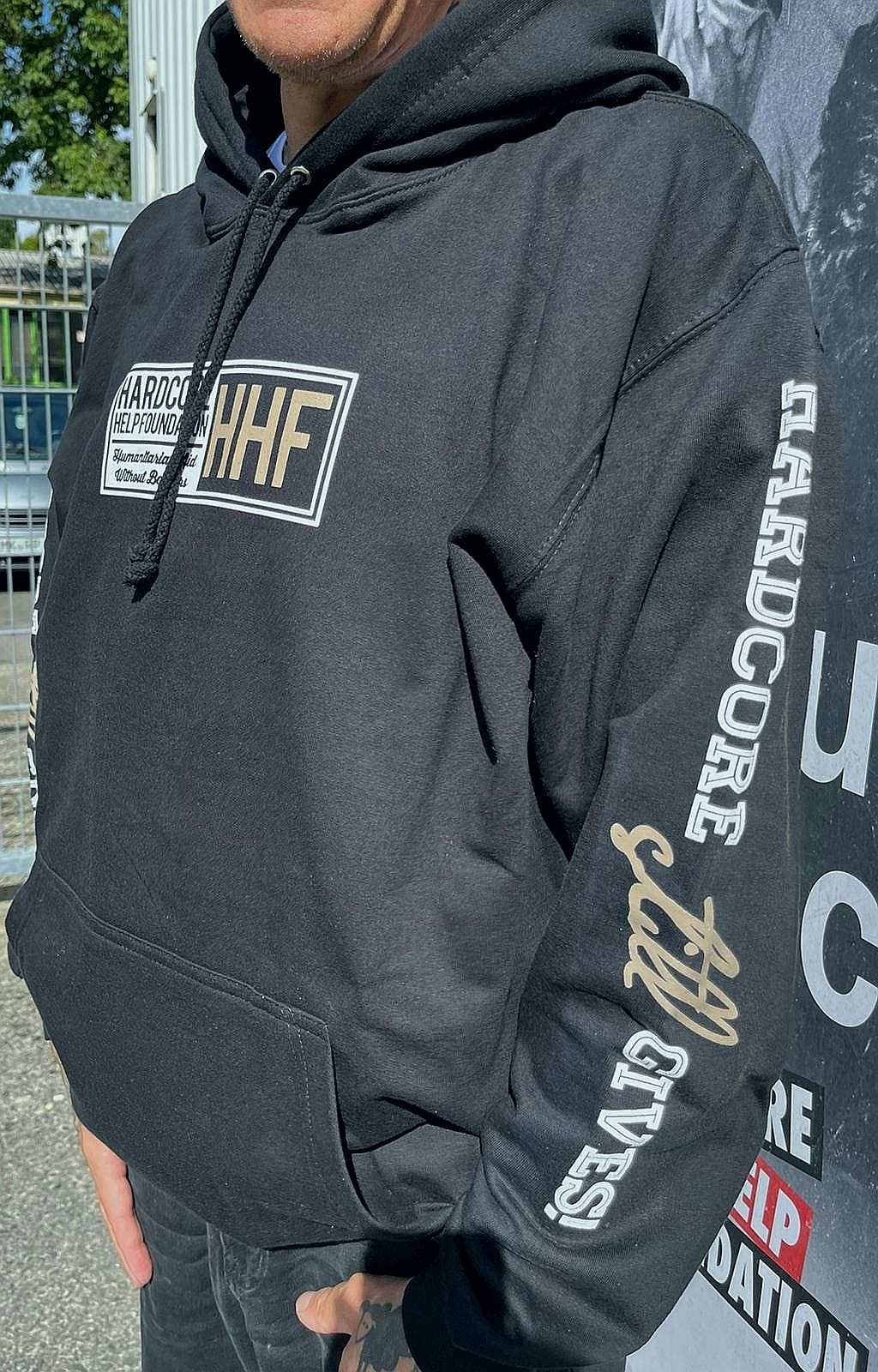 Hardcore Still Gives College Hoodie black