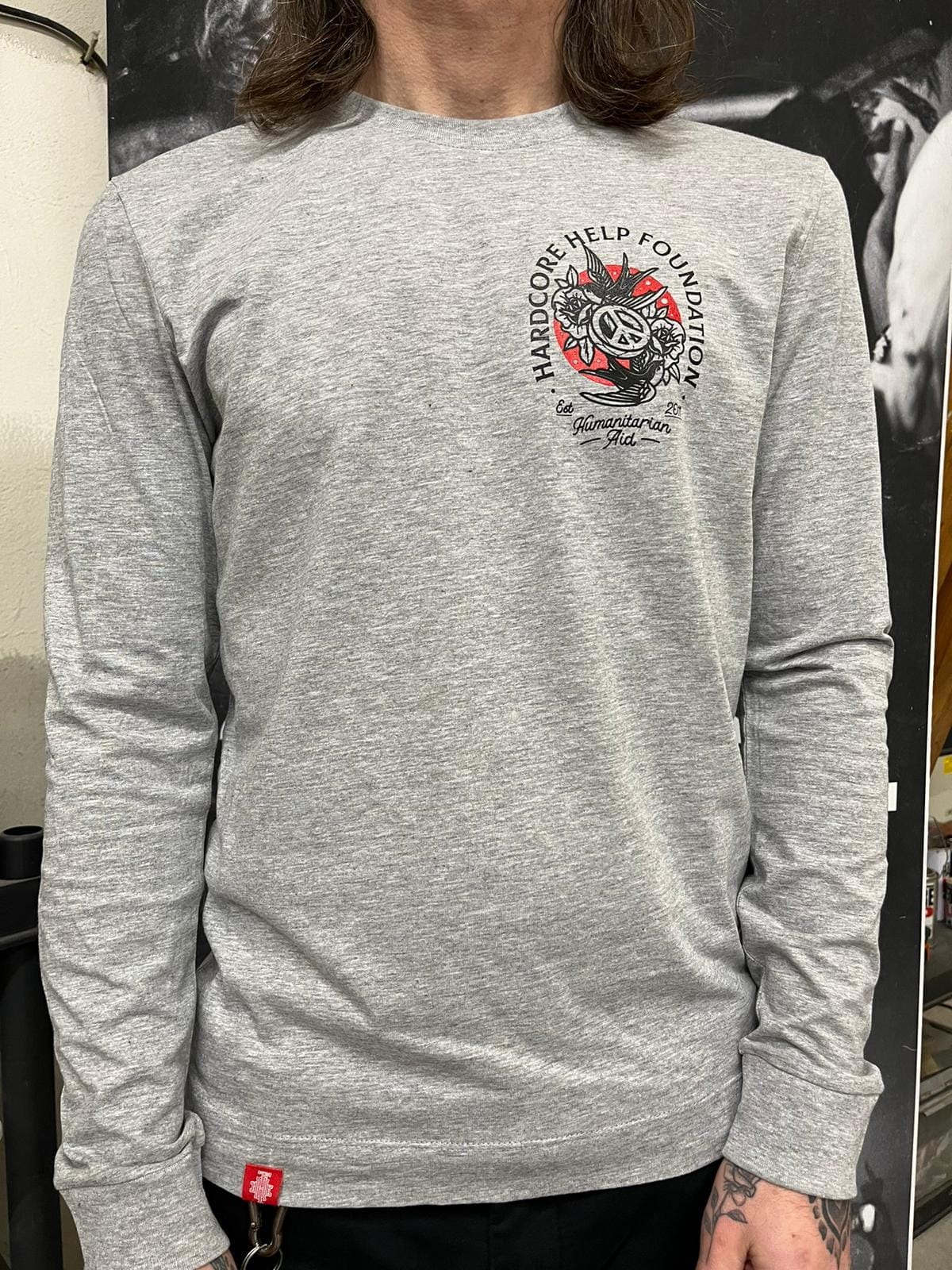 HHF Peace long sleeve heather grey