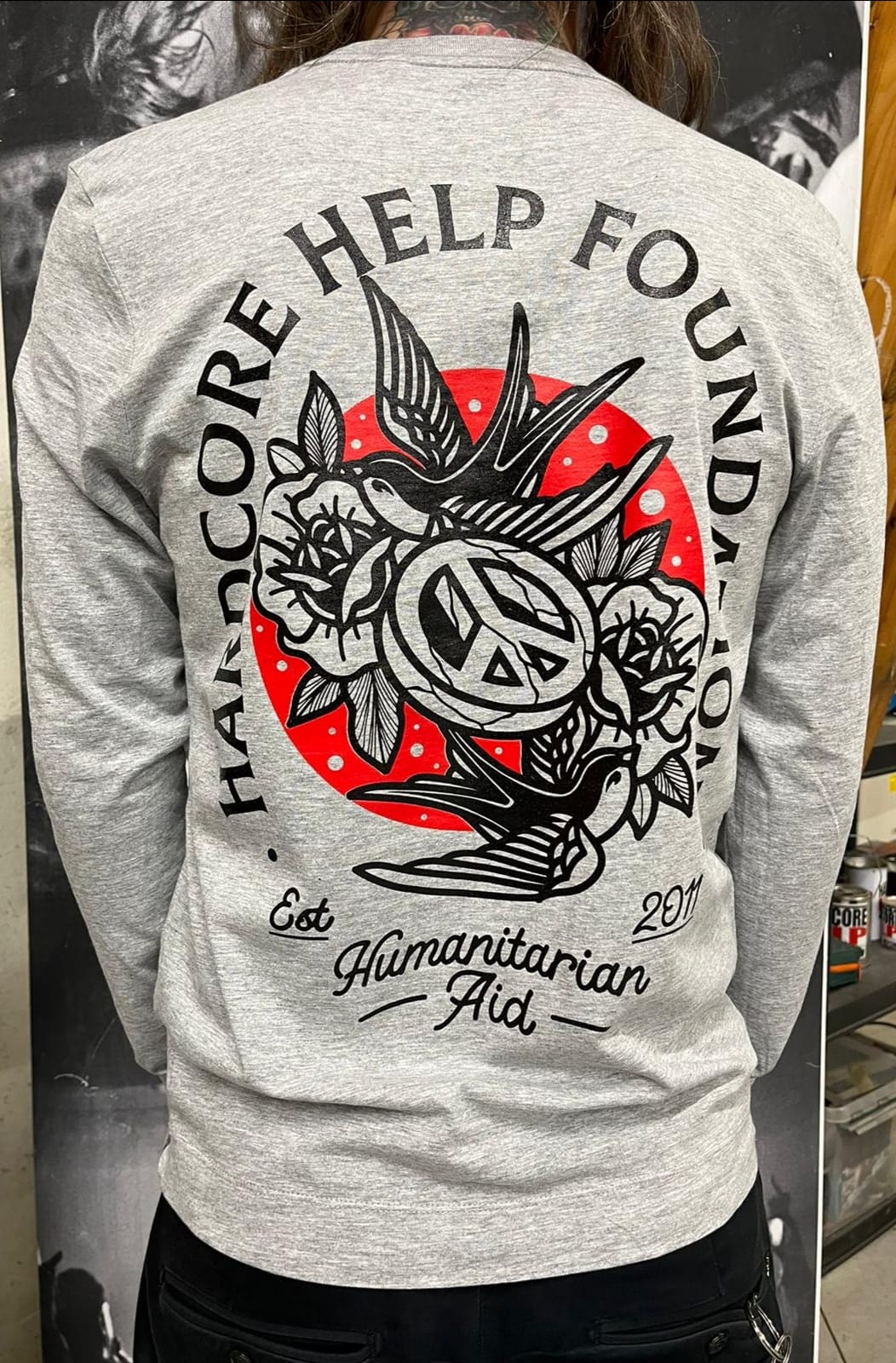 HHF Peace long sleeve heather grey