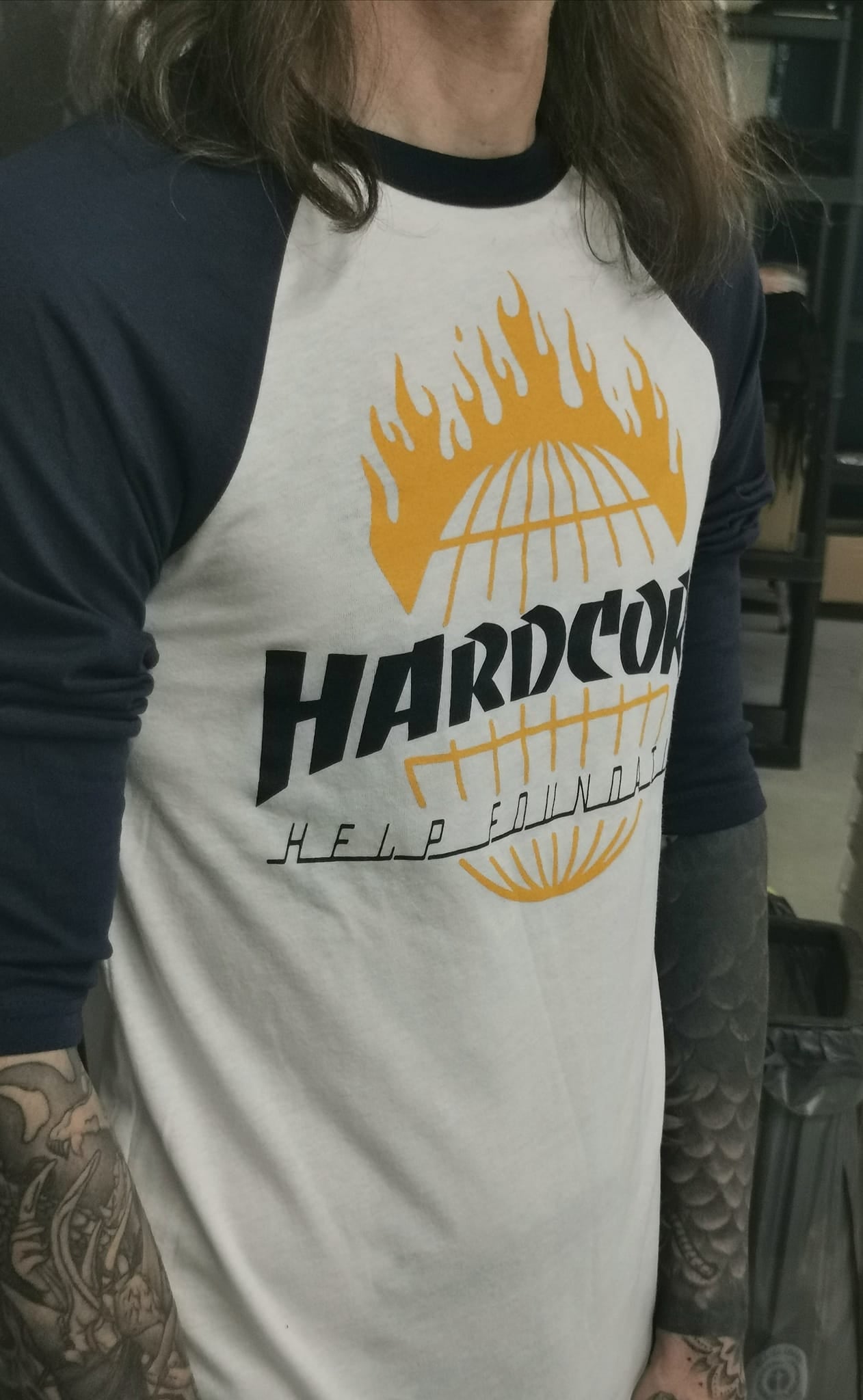 HHF Skatelogo 3 4 Raglan Longsleeve White Navy