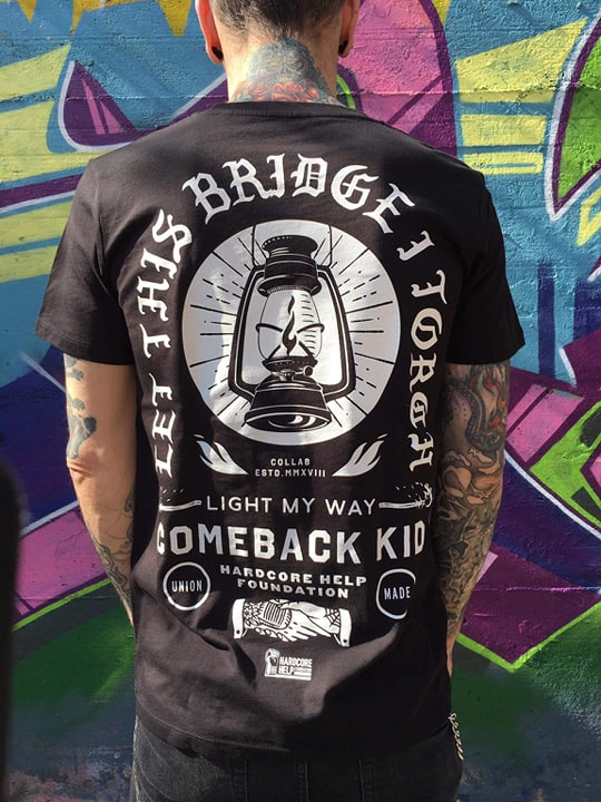 Comeback Kid T Shirt black pocket and backprint