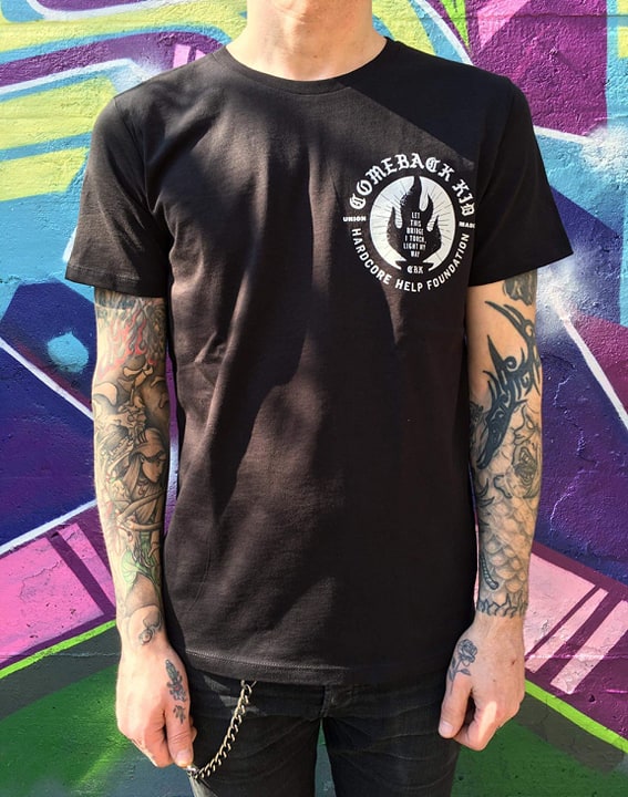 Comeback Kid T Shirt black pocket and backprint