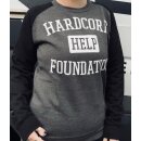 Baseball Crew Neck- charcoal/jetblack-with College Logo XXL