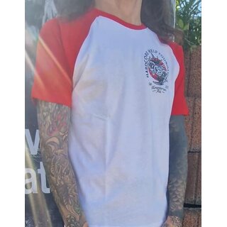 HHF - Peace Raglan-Kontrast Shirt-White/Red