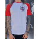 HHF - Peace Raglan-Kontrast Shirt-White/Red