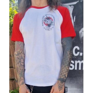 HHF - Peace Raglan-Kontrast Shirt-White/Red S