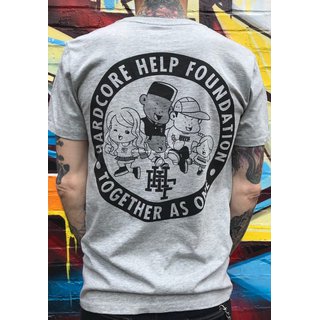 Together As One T-Shirt with hhf fist patch, slub white S