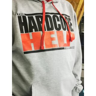 Classic Logo Hoodie with hhf patch / heather grey-fire red